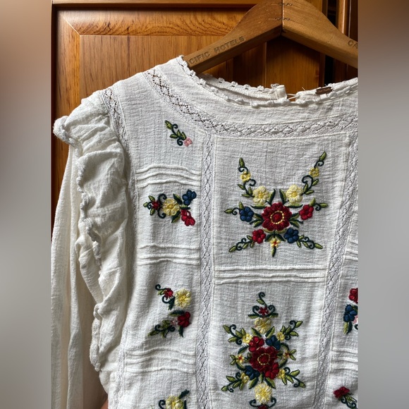 Embroidered Free People Top - Picture 3 of 6